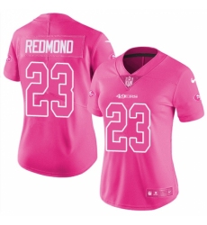 Women's Nike San Francisco 49ers #23 Will Redmond Limited Pink Rush Fashion NFL Jersey