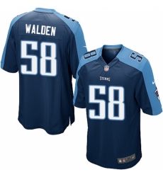 Men's Nike Tennessee Titans #58 Erik Walden Game Navy Blue Alternate NFL Jersey
