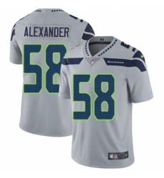 Men's Nike Seattle Seahawks #58 D.J. Alexander Grey Alternate Vapor Untouchable Limited Player NFL Jersey