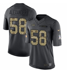 Men's Nike Seattle Seahawks #58 D.J. Alexander Limited Black 2016 Salute to Service NFL Jersey