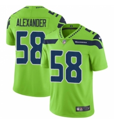 Men's Nike Seattle Seahawks #58 D.J. Alexander Limited Green Rush Vapor Untouchable NFL Jersey