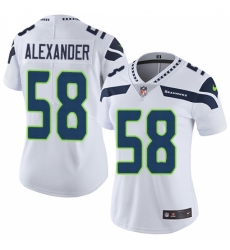 Women's Nike Seattle Seahawks #58 D.J. Alexander White Vapor Untouchable Limited Player NFL Jersey