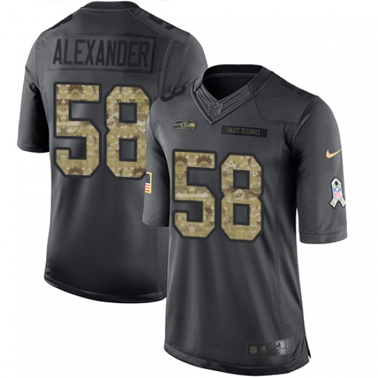 Youth Nike Seattle Seahawks #58 D.J. Alexander Limited Black 2016 Salute to Service NFL Jersey Youth Nike Seattle Seahawks #58 D.J. Alexander Limited Black 2016 Salute to Service NFL Jersey
