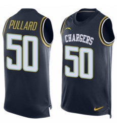 Men's Nike Los Angeles Chargers #50 Hayes Pullard Limited Navy Blue Player Name & Number Tank Top NFL Jersey