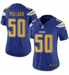 Women's Nike Los Angeles Chargers #50 Hayes Pullard Limited Electric Blue Rush Vapor Untouchable NFL Jersey
