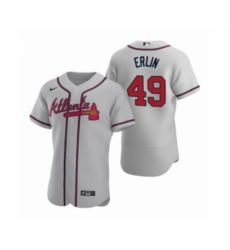 Men's Atlanta Braves #49 Robbie Erlin Nike Gray Authentic Road Jersey