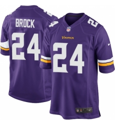 Men's Nike Minnesota Vikings #24 Tramaine Brock Game Purple Team Color NFL Jersey