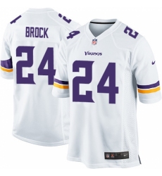 Men's Nike Minnesota Vikings #24 Tramaine Brock Game White NFL Jersey