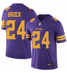 Men's Nike Minnesota Vikings #24 Tramaine Brock Limited Purple Rush Vapor Untouchable NFL Jersey