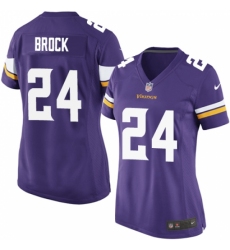 Women's Nike Minnesota Vikings #24 Tramaine Brock Game Purple Team Color NFL Jersey