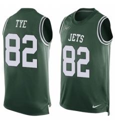 Men's Nike New York Jets #82 Will Tye Limited Green Player Name & Number Tank Top NFL Jersey
