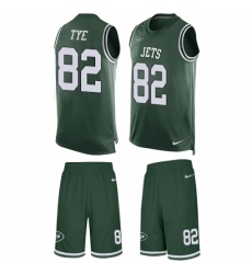 Men's Nike New York Jets #82 Will Tye Limited Green Tank Top Suit NFL Jersey