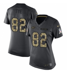 Women's Nike New York Jets #82 Will Tye Limited Black 2016 Salute to Service NFL Jersey