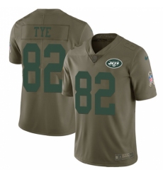 Youth Nike New York Jets #82 Will Tye Limited Olive 2017 Salute to Service NFL Jersey