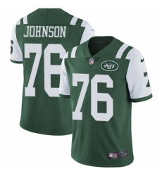 Men's Nike New York Jets #76 Wesley Johnson Green Team Color Vapor Untouchable Limited Player NFL Jersey