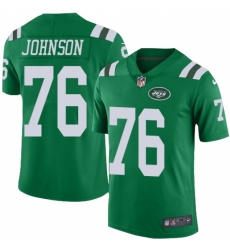 Men's Nike New York Jets #76 Wesley Johnson Limited Green Rush Vapor Untouchable NFL Jersey
