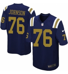 Men's Nike New York Jets #76 Wesley Johnson Limited Navy Blue Alternate NFL Jersey
