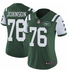 Women's Nike New York Jets #76 Wesley Johnson Green Team Color Vapor Untouchable Limited Player NFL Jersey