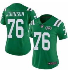 Women's Nike New York Jets #76 Wesley Johnson Limited Green Rush Vapor Untouchable NFL Jersey