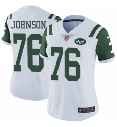 Women's Nike New York Jets #76 Wesley Johnson White Vapor Untouchable Limited Player NFL Jersey