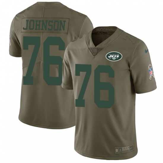 Youth Nike New York Jets #76 Wesley Johnson Limited Olive 2017 Salute to Service NFL Jersey Youth Nike New York Jets #76 Wesley Johnson Limited Olive 2017 Salute to Service NFL Jersey