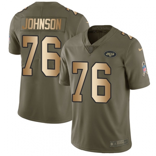 Youth Nike New York Jets #76 Wesley Johnson Limited Olive/Gold 2017 Salute to Service NFL Jersey Youth Nike New York Jets #76 Wesley Johnson Limited Olive/Gold 2017 Salute to Service NFL Jersey