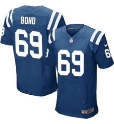 Men's Nike Indianapolis Colts #69 Deyshawn Bond Elite Royal Blue Team Color NFL Jersey
