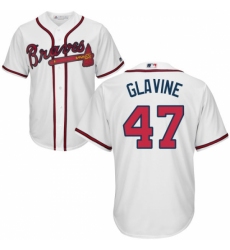 Youth Majestic Atlanta Braves #47 Tom Glavine Replica White Home Cool Base MLB Jersey