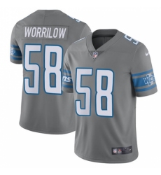 Men's Nike Detroit Lions #55 Paul Worrilow Elite Steel Rush Vapor Untouchable NFL Jersey