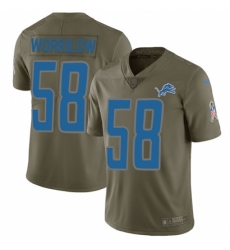 Men's Nike Detroit Lions #58 Paul Worrilow Limited Olive 2017 Salute to Service NFL Jersey