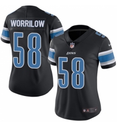 Women's Nike Detroit Lions #55 Paul Worrilow Limited Black Rush Vapor Untouchable NFL Jersey