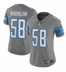 Women's Nike Detroit Lions #55 Paul Worrilow Limited Steel Rush Vapor Untouchable NFL Jersey