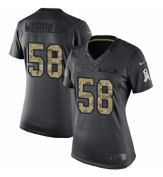 Women's Nike Detroit Lions #58 Paul Worrilow Limited Black 2016 Salute to Service NFL Jersey