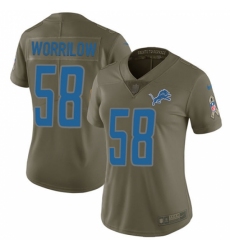 Women's Nike Detroit Lions #58 Paul Worrilow Limited Olive 2017 Salute to Service NFL Jersey