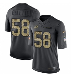 Youth Nike Washington Redskins #58 Junior Galette Limited Black 2016 Salute to Service NFL Jersey