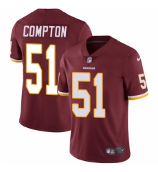 Men's Nike Washington Redskins #51 Will Compton Burgundy Red Team Color Vapor Untouchable Limited Player NFL Jersey