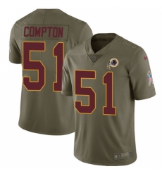 Men's Nike Washington Redskins #51 Will Compton Limited Olive 2017 Salute to Service NFL Jersey