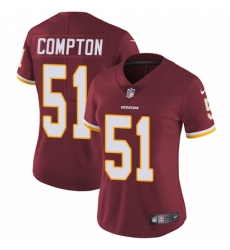 Women's Nike Washington Redskins #51 Will Compton Burgundy Red Team Color Vapor Untouchable Limited Player NFL Jersey