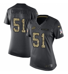 Women's Nike Washington Redskins #51 Will Compton Limited Black 2016 Salute to Service NFL Jersey