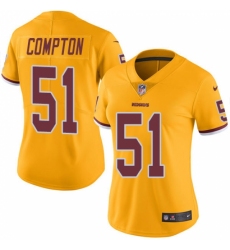 Women's Nike Washington Redskins #51 Will Compton Limited Gold Rush Vapor Untouchable NFL Jersey