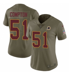Women's Nike Washington Redskins #51 Will Compton Limited Olive 2017 Salute to Service NFL Jersey