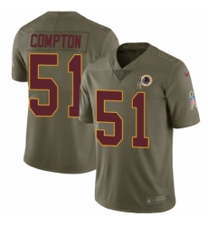 Youth Nike Washington Redskins #51 Will Compton Limited Olive 2017 Salute to Service NFL Jersey