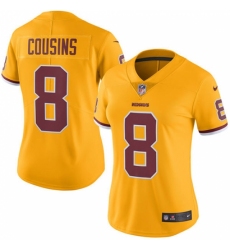 Women's Nike Washington Redskins #8 Kirk Cousins Limited Gold Rush Vapor Untouchable NFL Jersey