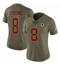 Women's Nike Washington Redskins #8 Kirk Cousins Limited Olive 2017 Salute to Service NFL Jersey