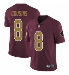 Youth Nike Washington Redskins #8 Kirk Cousins Burgundy Red/Gold Number Alternate 80TH Anniversary Vapor Untouchable Limited Player NFL Jersey
