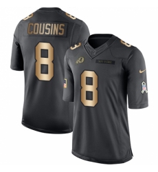 Youth Nike Washington Redskins #8 Kirk Cousins Limited Black/Gold Salute to Service NFL Jersey
