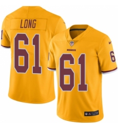 Men's Nike Washington Redskins #61 Spencer Long Limited Gold Rush Vapor Untouchable NFL Jersey