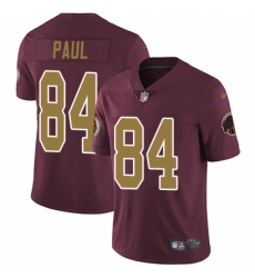 Youth Nike Washington Redskins #84 Niles Paul Burgundy Red/Gold Number Alternate 80TH Anniversary Vapor Untouchable Limited Player NFL Jersey