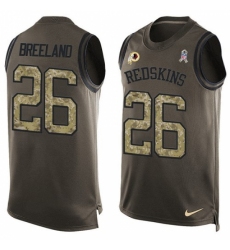 Men's Nike Washington Redskins #26 Bashaud Breeland Limited Green Salute to Service Tank Top NFL Jersey