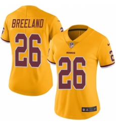 Women's Nike Washington Redskins #26 Bashaud Breeland Limited Gold Rush Vapor Untouchable NFL Jersey